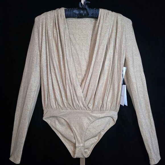 NWT GOLDSIGN Hilda Bodysuit in Gold Lurex M - Picture 1 of 15